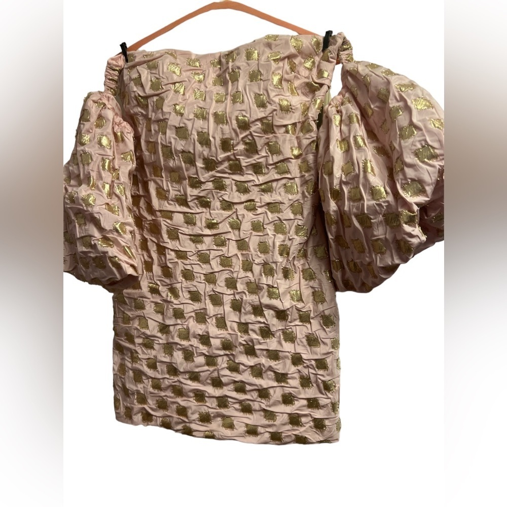 Les Bourdelles des Garcons Pink dress with Gold Print
